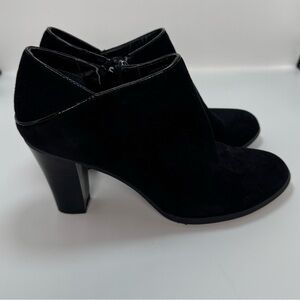 Giani Bernini Black Ankle Booties Block Heel Zip Comfort Size 7